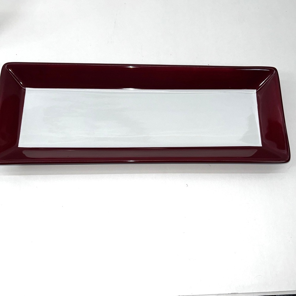 Pampered Chef Simple Additions CRANBERRY 16" Rectangular Serving Tray EUC